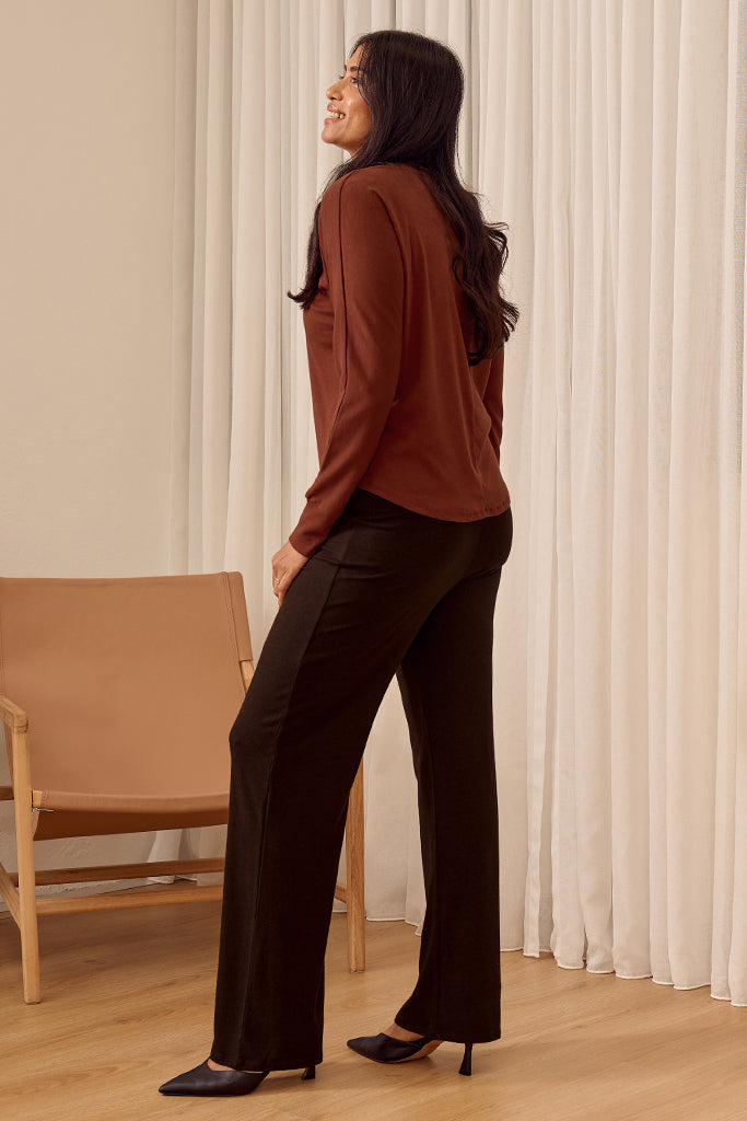 Nell Dolman Sleeve Knit Top - Rust