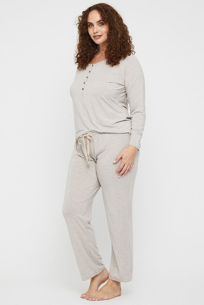 Henley PJ Set - Oatmeal