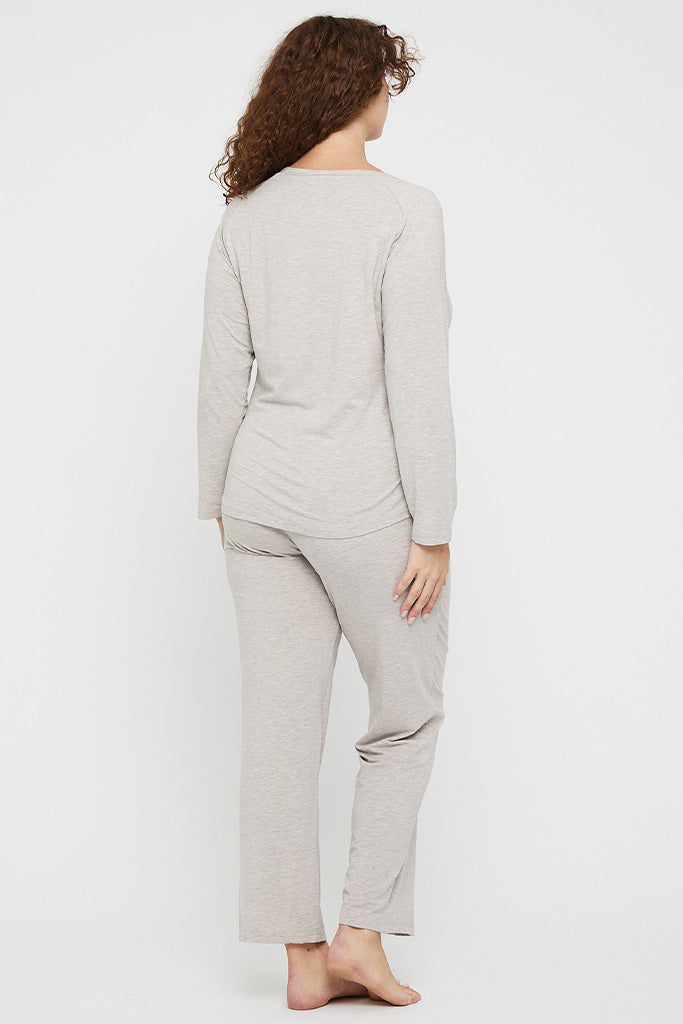 Henley PJ Set - Oatmeal