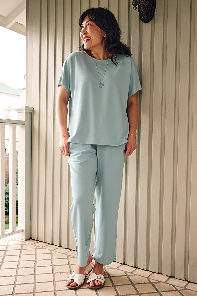 French Terry Pax Tee - Aquamarine