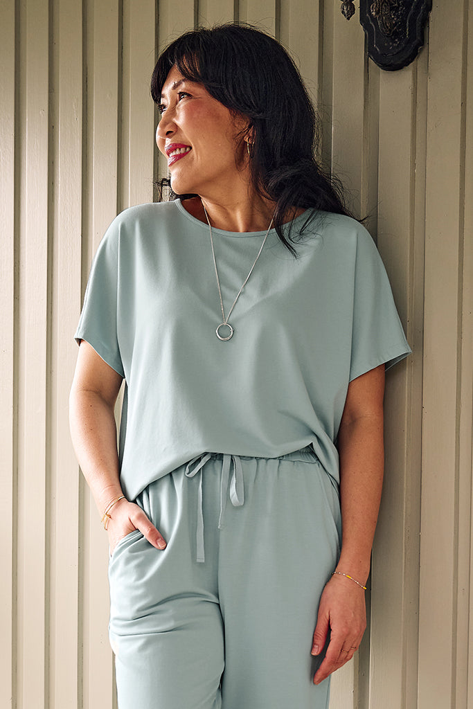 French Terry Pax Tee - Aquamarine