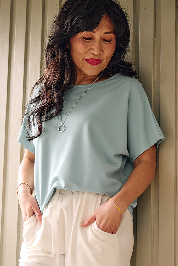 French Terry Pax Tee - Aquamarine