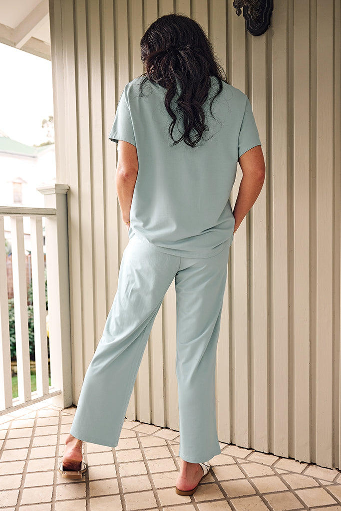 French Terry Pax Tee - Aquamarine