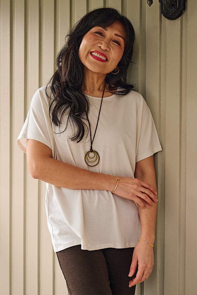 Bamboo Linen Pax Tee - Bone