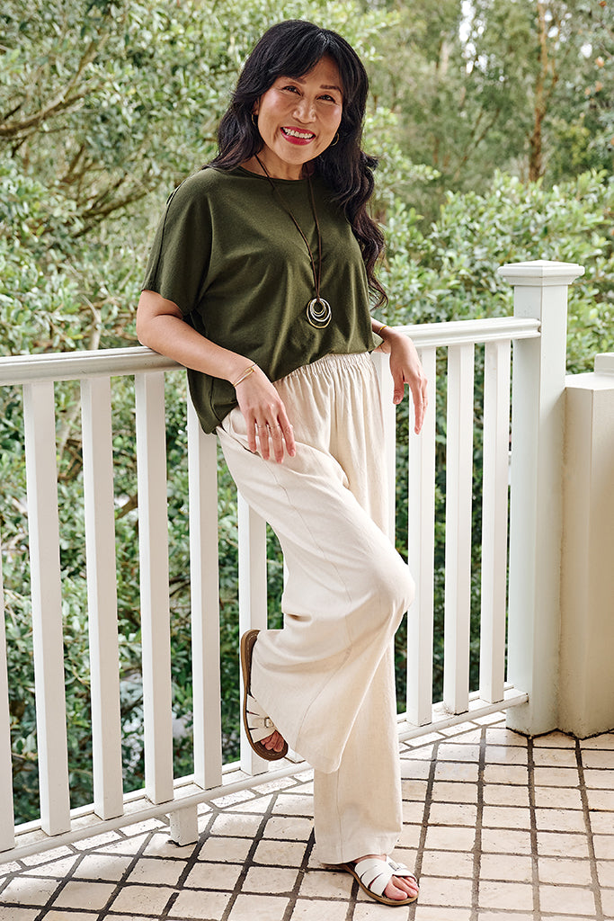 Bamboo Linen Pax Tee - Moss