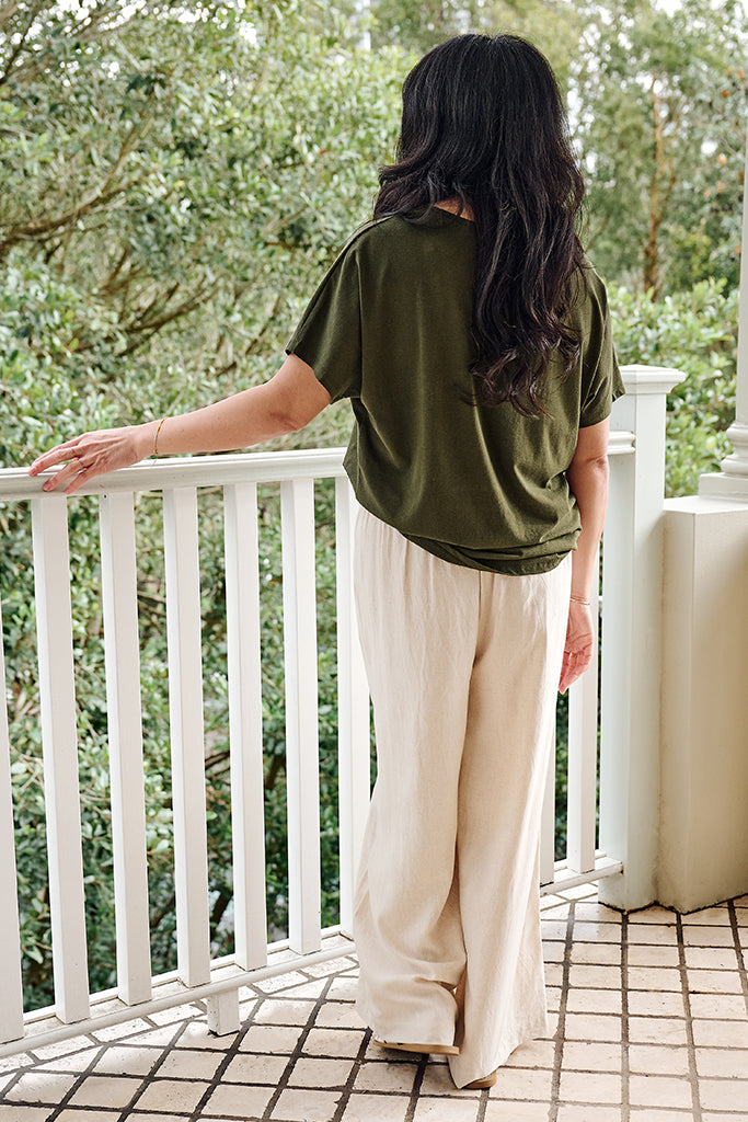 Bamboo Linen Pax Tee - Moss