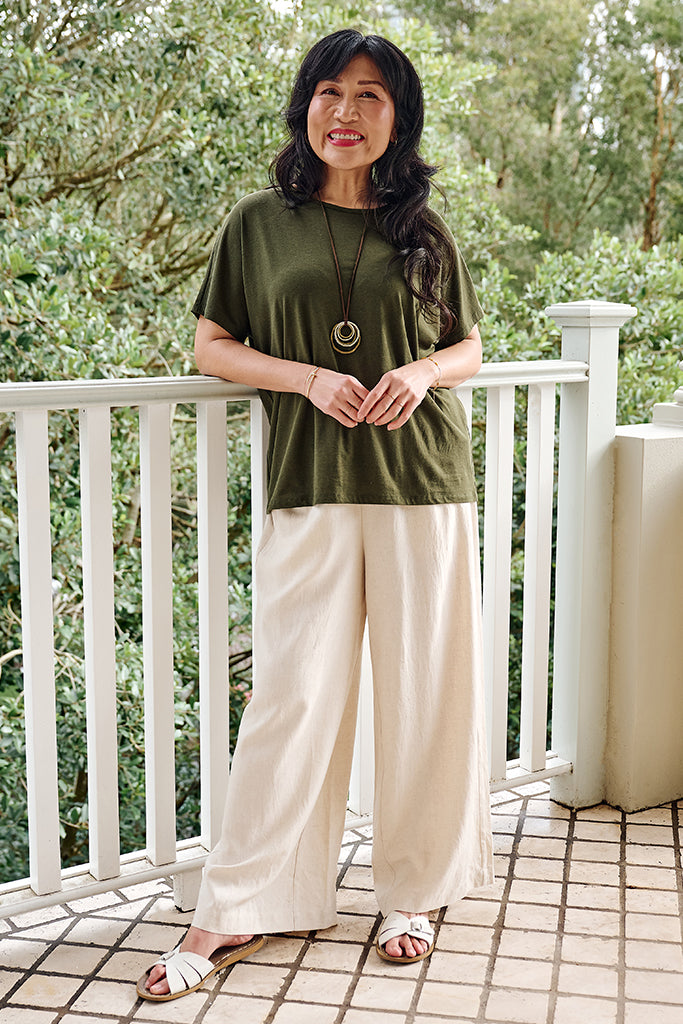 Bamboo Linen Pax Tee - Moss
