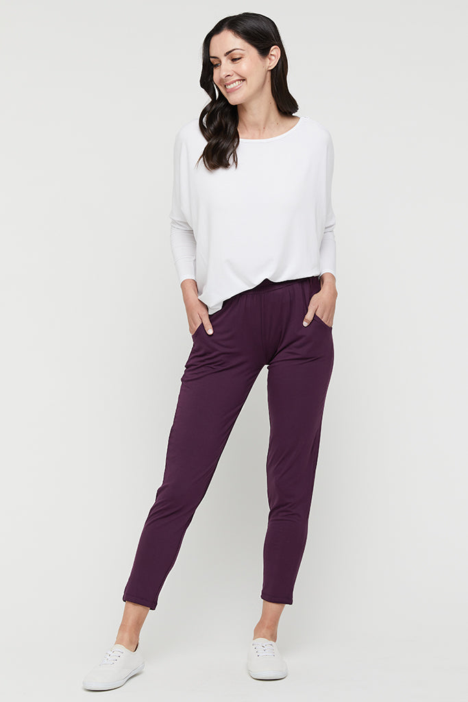 Peggy Bamboo Trouser - Plum