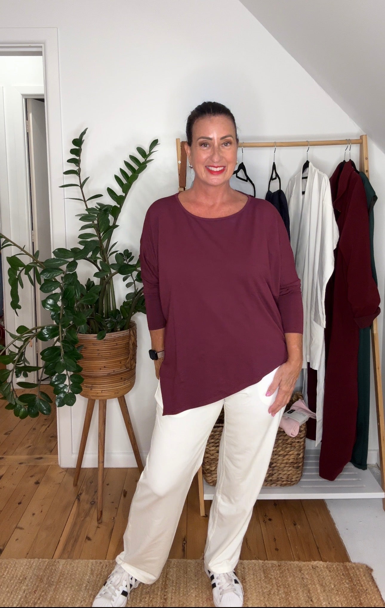 French Terry Relax Boatneck - Burgundy