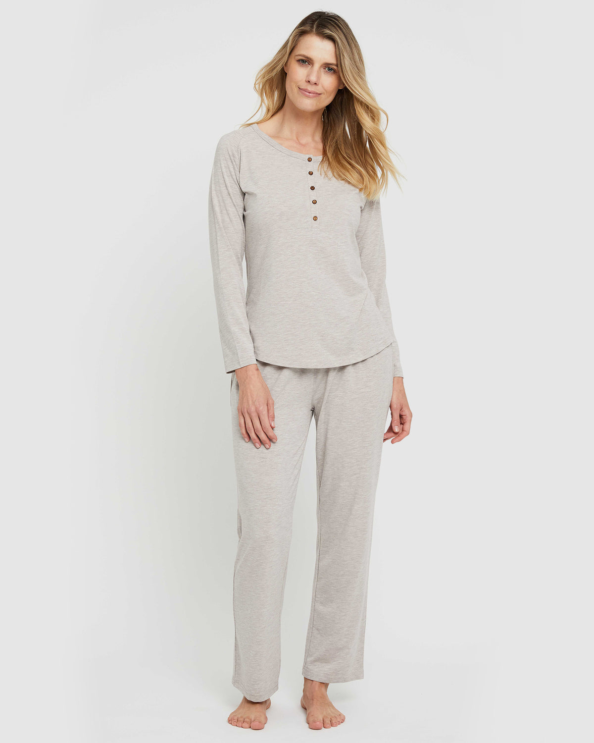 Henley PJ Set - Oatmeal