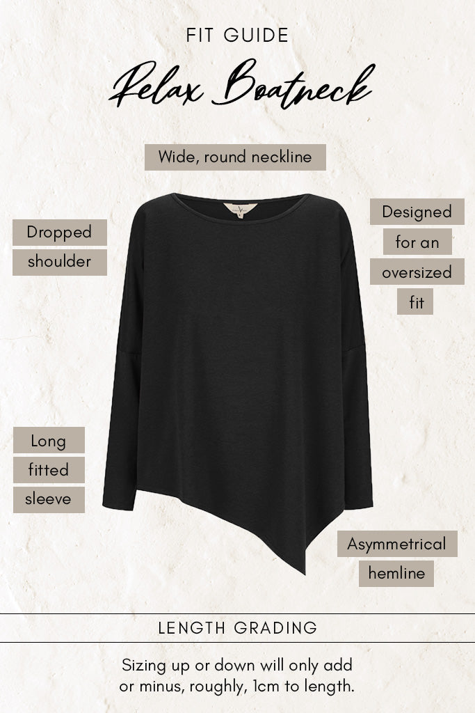 French Terry Relax Boatneck - Black