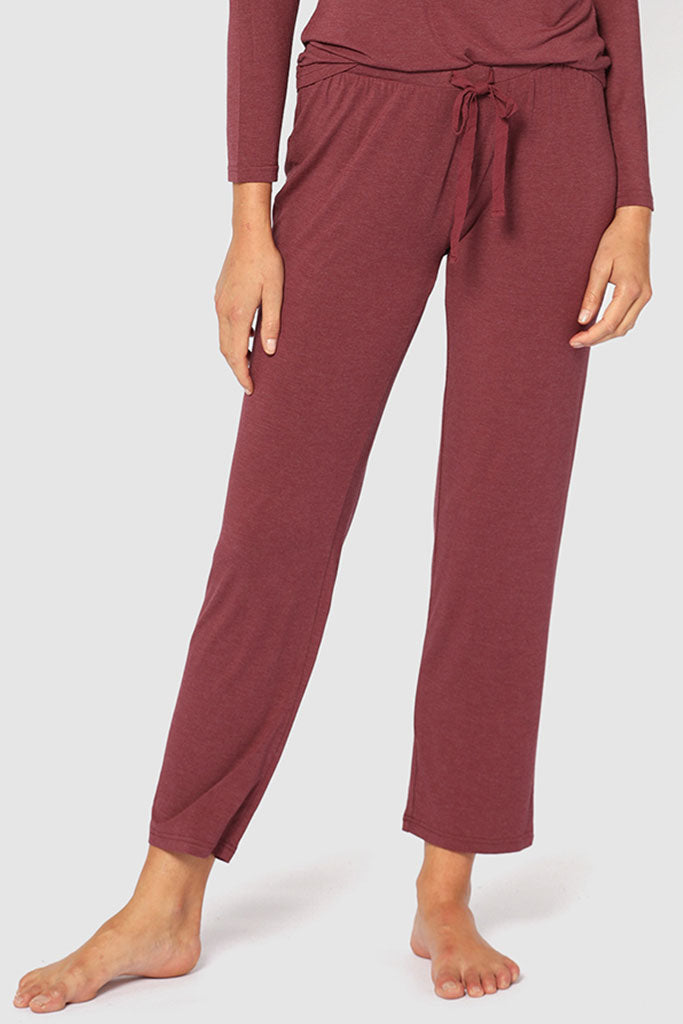 Cross Front PJ Set - Burgundy