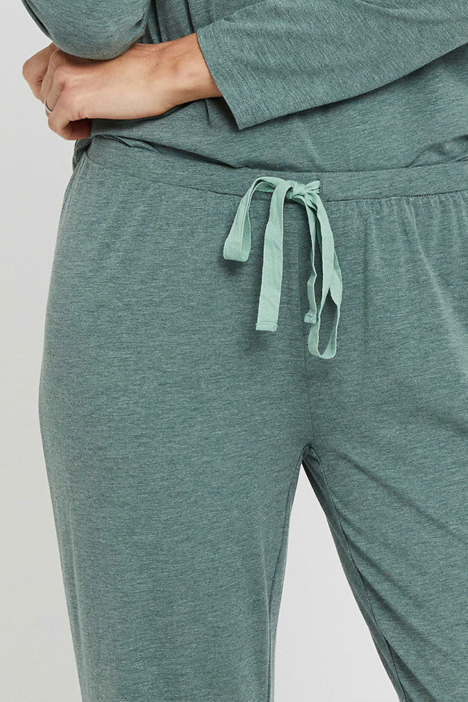 Cross Front PJ Set - Moss