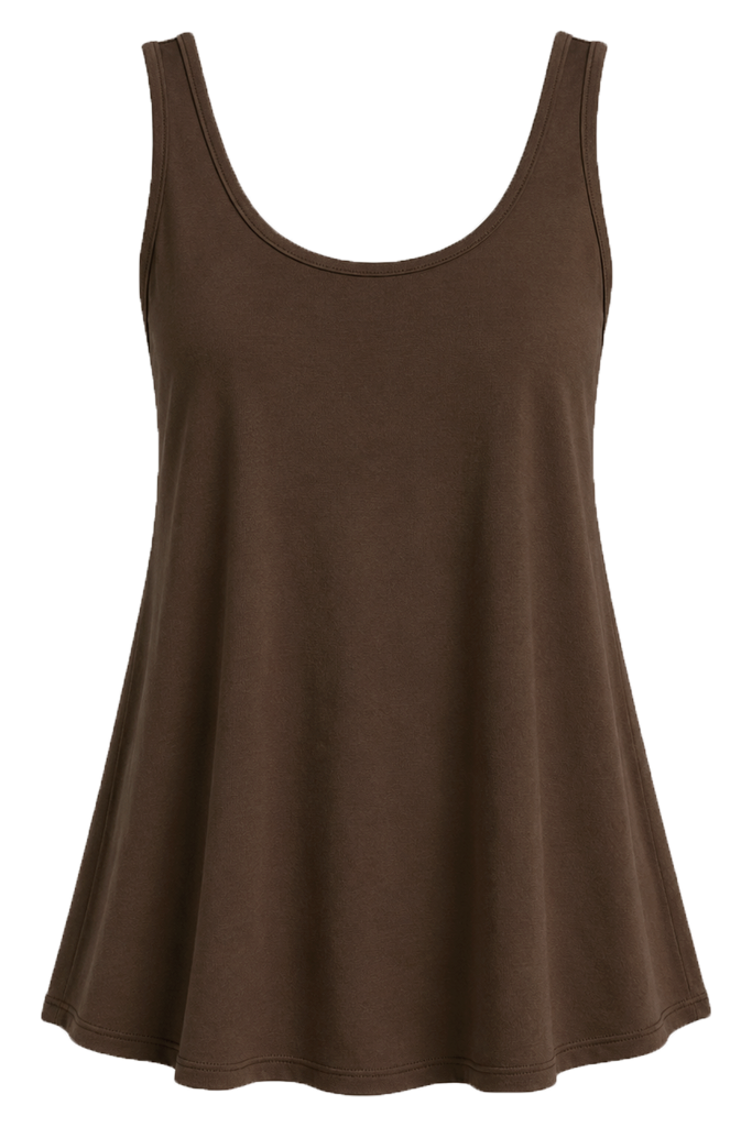Bamboo Linen Relaxed Singlet - Coffee