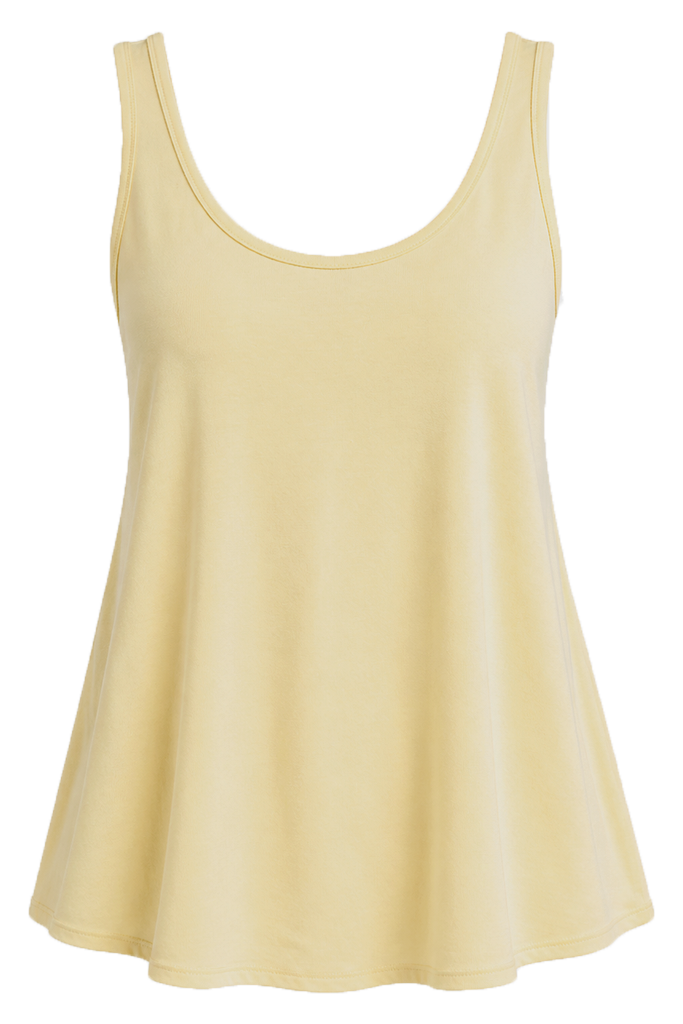 Bamboo Linen Relaxed Singlet - Lemon