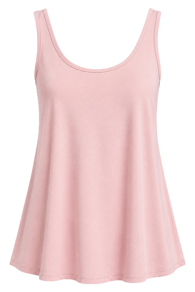 Bamboo Linen Relaxed Singlet - Pale Pink