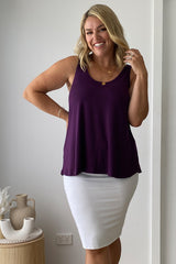 Relaxed Bamboo Singlet - Plum