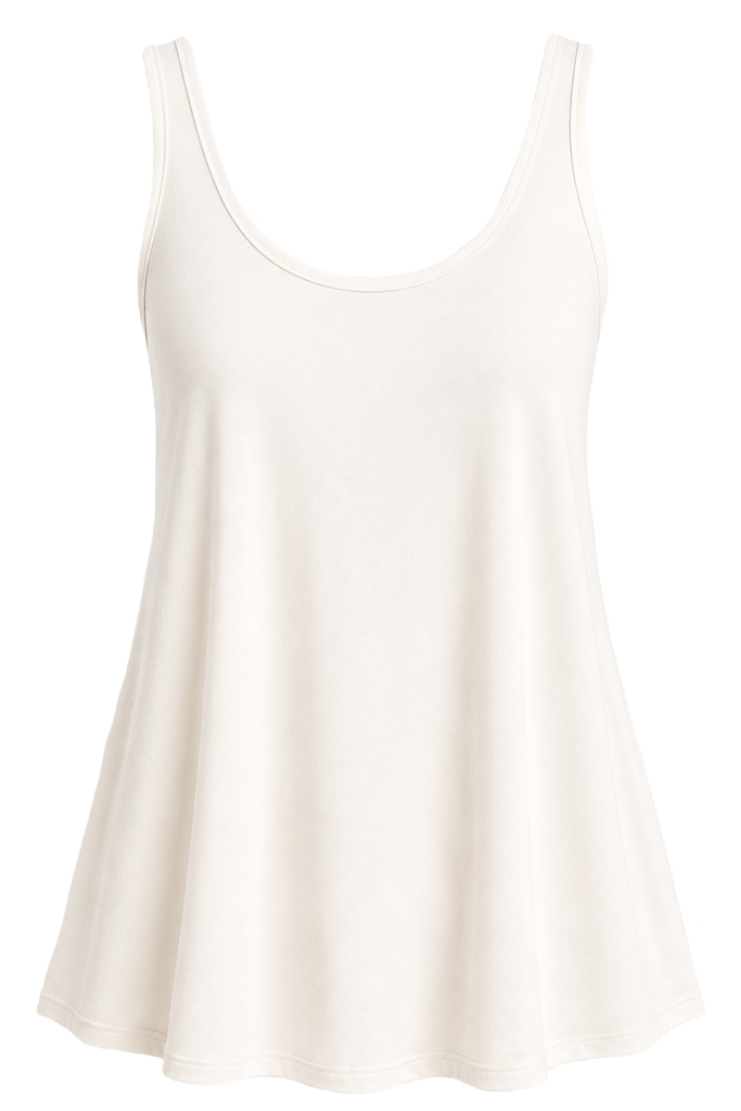 Bamboo Linen Relaxed Singlet - Soft White