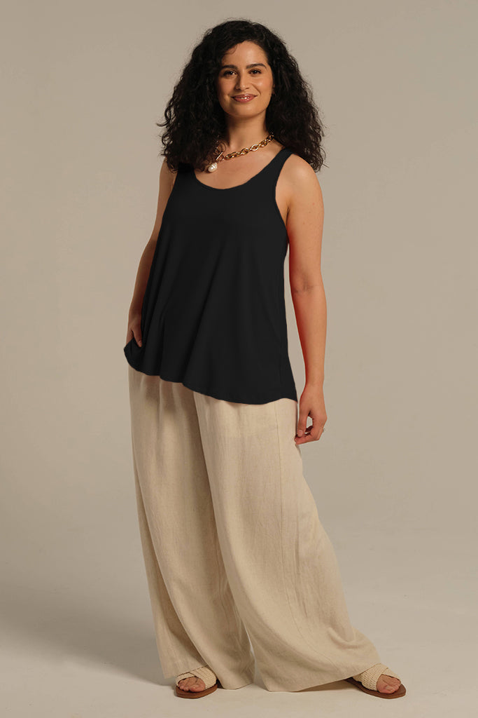 Relaxed Bamboo Singlet - Vintage Black