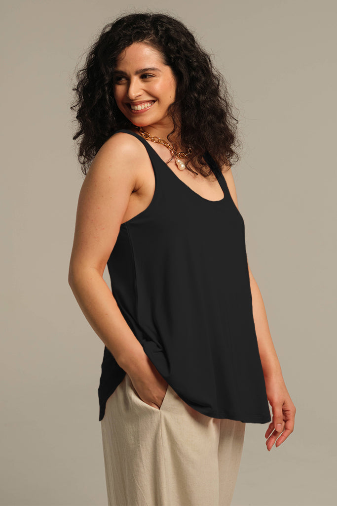 Relaxed Bamboo Singlet - Vintage Black