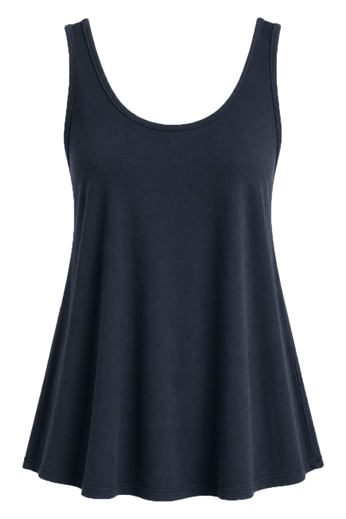 Bamboo Linen Relaxed Singlet - Washed Navy