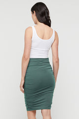 Ruched Bamboo Skirt - Silver Pine
