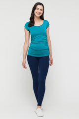 Ruched Bamboo Tee - Teal