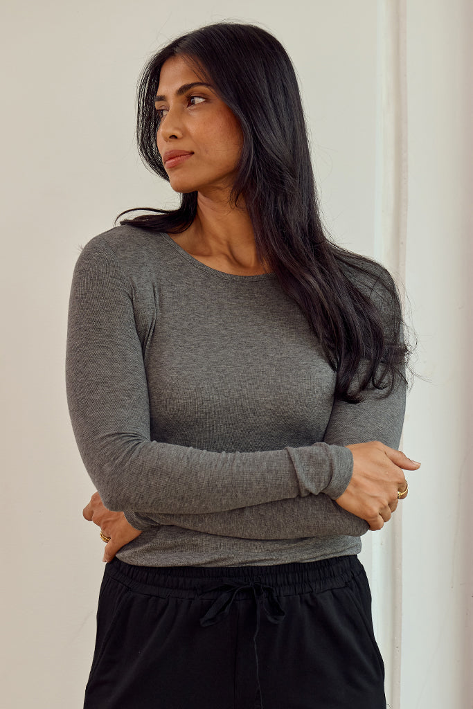 Sadie Layering Knit - Grey Marle