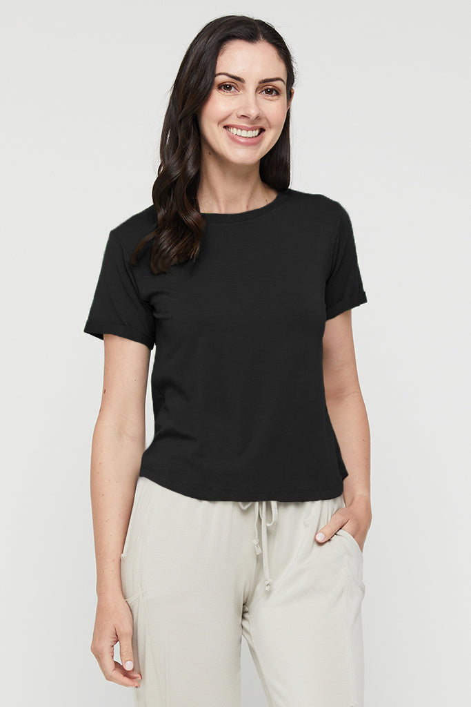 Shorter Bamboo Tee - Vintage Black