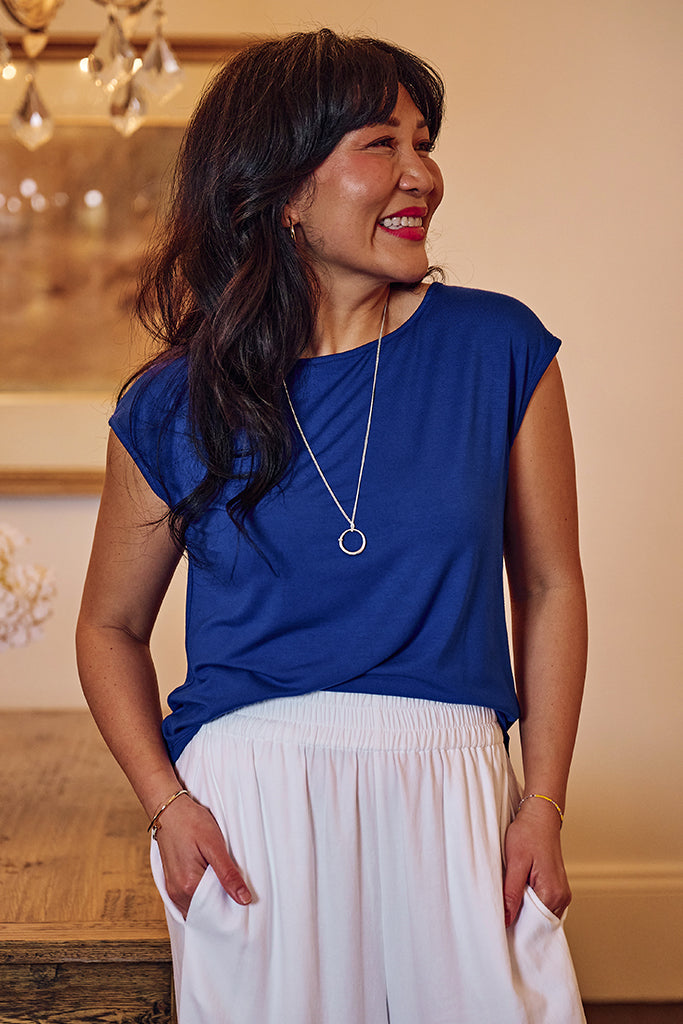Spade Bamboo Tee - Cobalt