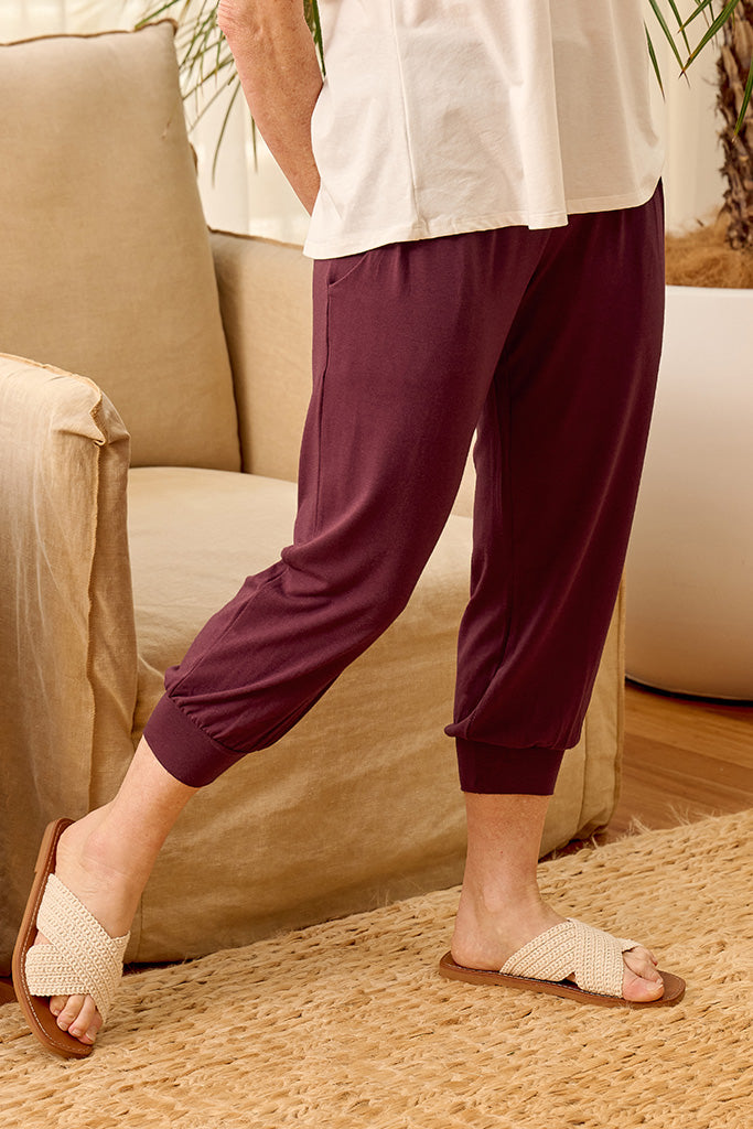 Summer Slouch Pant - Burgundy