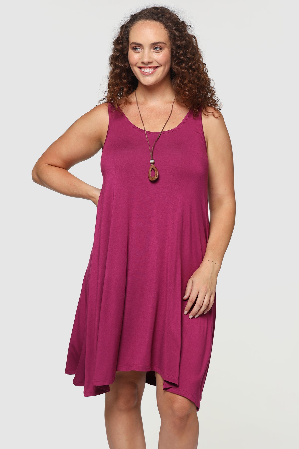 Swing Dress - Berry