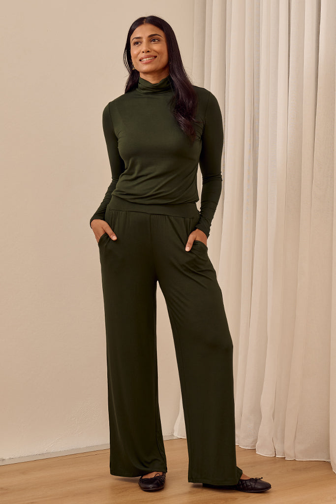 Bamboo Turtle Neck - Moss