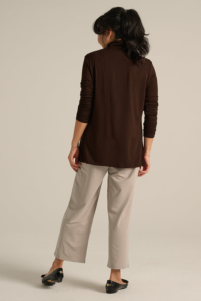 Bamboo Turtle Neck - Chocolate