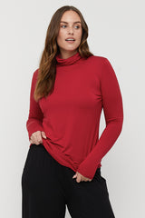 Bamboo Turtle Neck - True Red