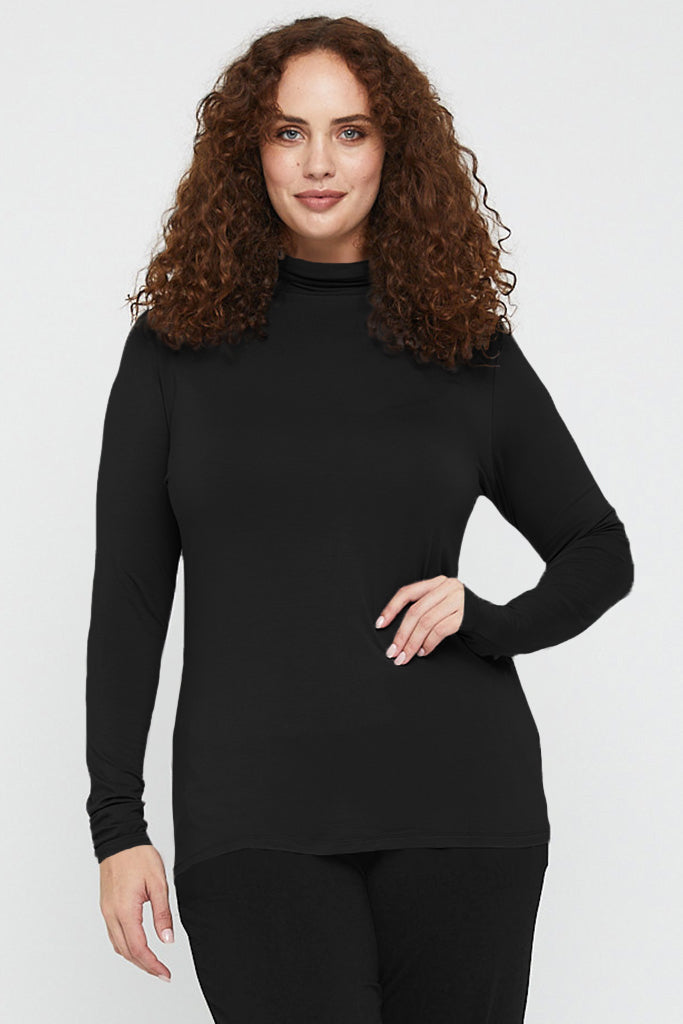 Bamboo Turtle Neck - Vintage Black