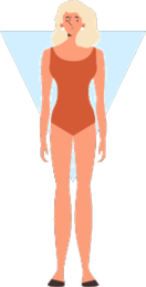 Inverted triangle body shape illustration