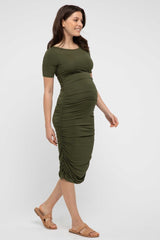 Jasper Ruched Dress - Dark Olive