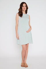 Adele Dress - Seafoam Stripe