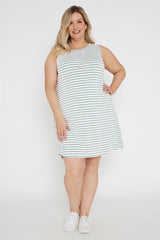 Adele Dress - Seafoam Stripe