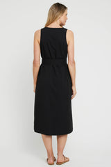 Button Front Dress - Black