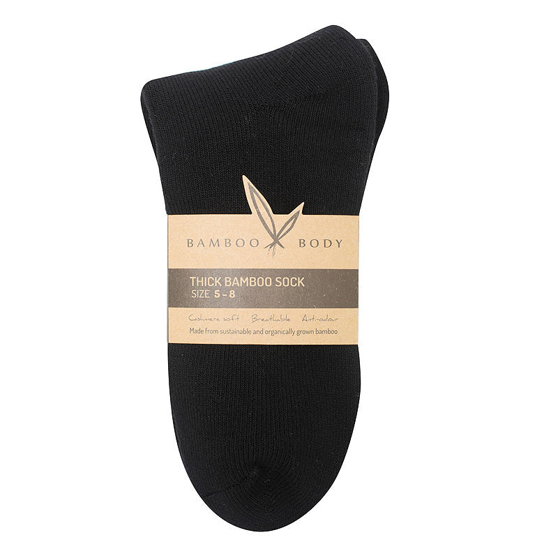 Thick Bamboo Socks 4 Pack - Black