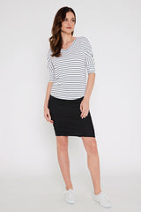 Dolman Sleeve Top - White & Black Stripe