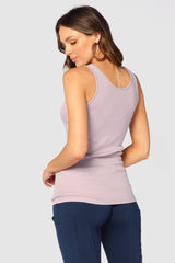 Ribbed Vest Top - Mauve