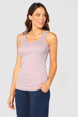 Ribbed Vest Top - Mauve