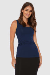 Ruched Singlet - Navy