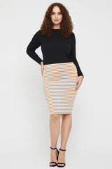 Bamboo Tube Skirt - Biscuit Stripe