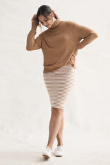 Bamboo Tube Skirt - Biscuit Stripe