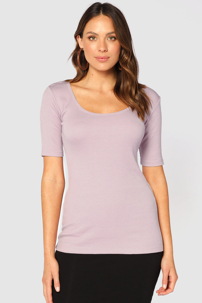Ribbed Above Elbow Scoop - Mauve