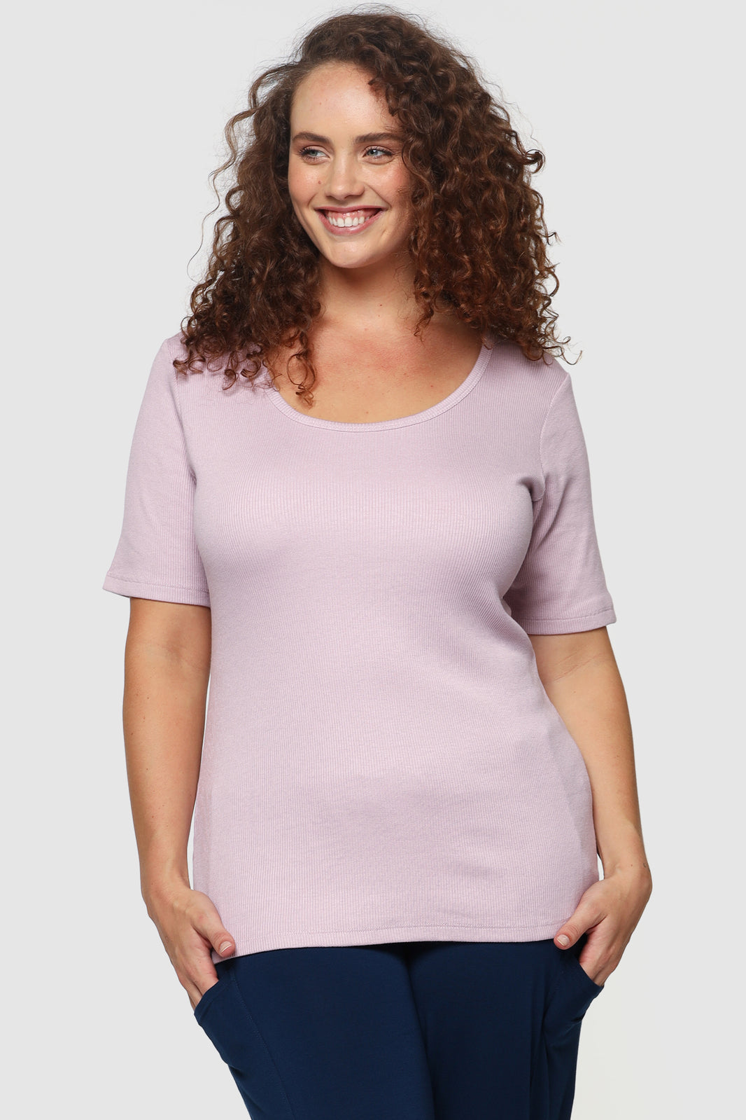 Ribbed Above Elbow Scoop - Mauve